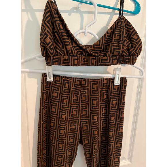 Windsor “Greek Mystique” Bralette & Shorts Set – Top M / Bottom S – Tan - Picture 2 of 8